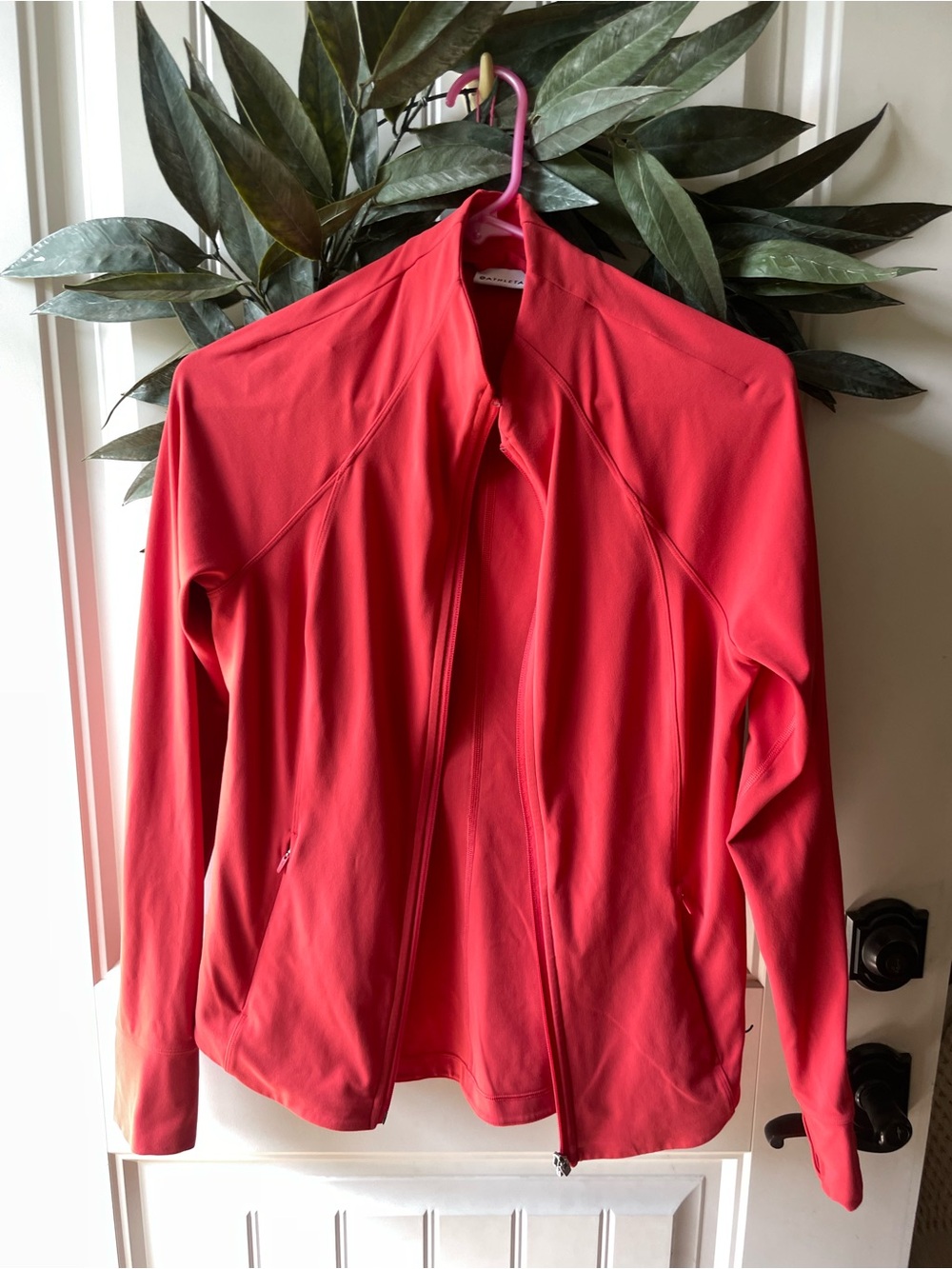 Athleta Coral Red Full-Zip Utility Jacket